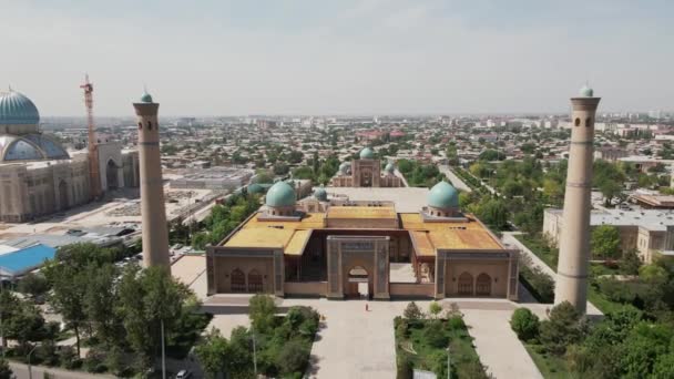 Vista Aérea Mezquita Del Imán Khazrati Taskent Uzbekistán Complejo Del — Vídeos de Stock
