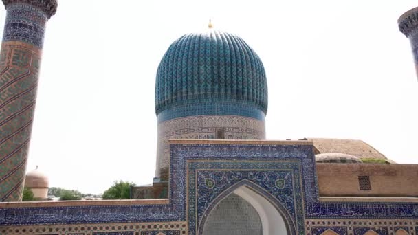 Samarcanda Uzbekistan Vista Aerea Gur Amir Mausoleo Del Conquistatore Asiatico — Video Stock