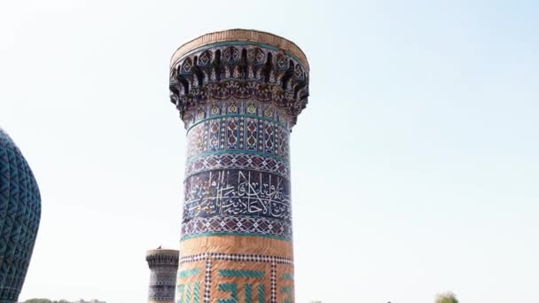 Samarkand Uzbekistan Flygfoto Gur Amir Ett Mausoleum Den Asiatiska Erövraren — Stockvideo