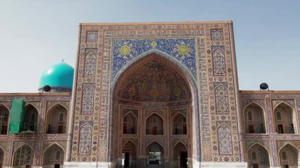 Samarkand Usbekistan Luftaufnahme Des Registan Square Beliebte Touristenattraktion Zentralasiens — Stockvideo