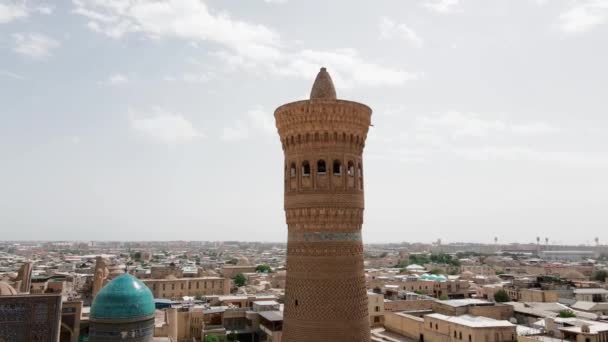 Bujará Uzbekistán Vista Aérea Mezquita Poi Kalan Arca Ciudadela Bujará — Vídeos de Stock