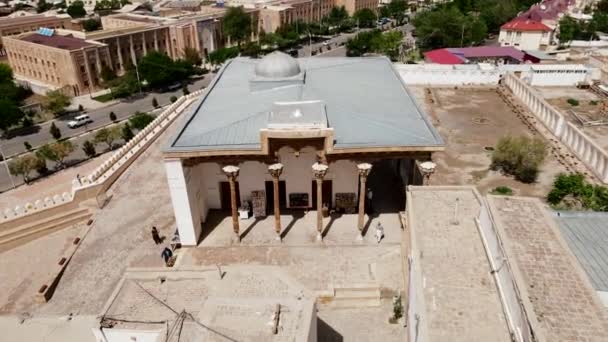 Bukhara Uzbekistan Pemandangan Udara Masjid Poi Kalan Dan Citadele Tabut — Stok Video