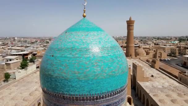 Бухара Узбекистан Вид Повітря Мечеть Поу Калан Цитадель Ковчег Бухара — стокове відео