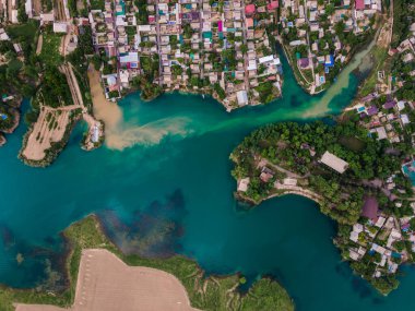Özbekistan doğası, nehirler, Taşkent yakınlarındaki tarım arazisi