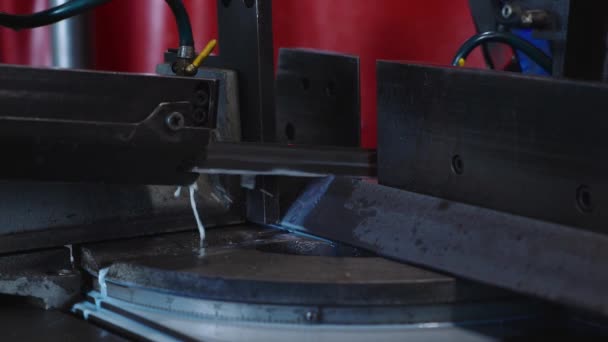 Band Saw Cutting Tool Steel Bar Automatic Feed High Performance — Stock Video