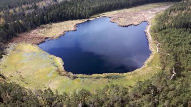 Derin mavi su ile çevrili, kalp şeklinde bir göl, bataklık arazi ile çevrili ve sık her zaman yeşil ve yaprak döken orman dıştan uzanan.
