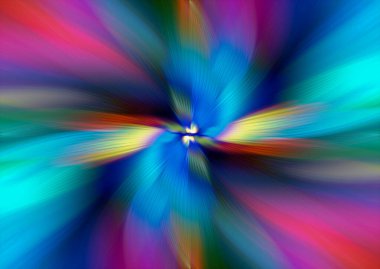 Soyut çok renkli yakınlaştırma efekti arka planı. Dijital olarak oluşturulmuş görüntü. Versicolor ışık ışınları. Renkli radyal bulanıklık, hızlı zumlama hareketi, güneş patlaması ya da yıldız patlaması. Banner Arkaplanı için Kullan