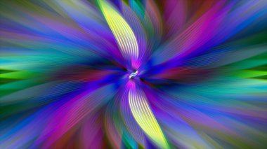 Soyut çok renkli yakınlaştırma efekti arka planı. Dijital olarak oluşturulmuş görüntü. Versicolor ışık ışınları. Renkli radyal bulanıklık, hızlı zumlama hareketi, güneş patlaması ya da yıldız patlaması. Banner Arkaplanı için Kullan