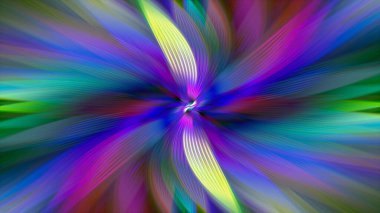 Soyut çok renkli yakınlaştırma efekti arka planı. Dijital olarak oluşturulmuş görüntü. Versicolor ışık ışınları. Renkli radyal bulanıklık, hızlı zumlama hareketi, güneş patlaması ya da yıldız patlaması. Banner Arkaplanı için Kullan