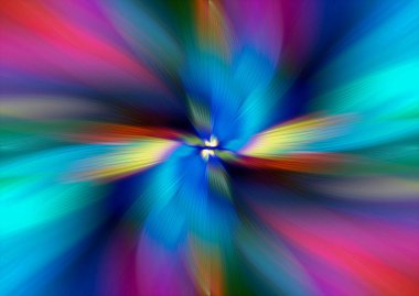 Soyut çok renkli yakınlaştırma efekti arka planı. Dijital olarak oluşturulmuş görüntü. Versicolor ışık ışınları. Renkli radyal bulanıklık, hızlı zumlama hareketi, güneş patlaması ya da yıldız patlaması. Banner Arkaplanı için Kullan