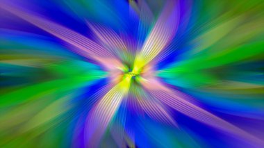 Soyut çok renkli yakınlaştırma efekti arka planı. Dijital olarak oluşturulmuş görüntü. Versicolor ışık ışınları. Renkli radyal bulanıklık, hızlı zumlama hareketi, güneş patlaması ya da yıldız patlaması. Banner Arkaplanı için Kullan