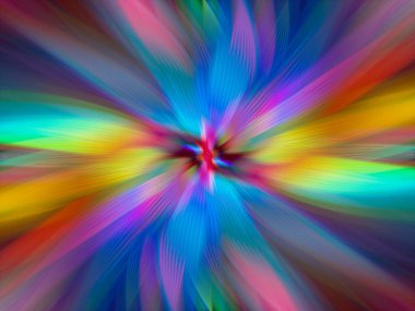 Soyut çok renkli yakınlaştırma efekti arka planı. Dijital olarak oluşturulmuş görüntü. Versicolor ışık ışınları. Renkli radyal bulanıklık, hızlı zumlama hareketi, güneş patlaması ya da yıldız patlaması. Banner Arkaplanı için Kullan