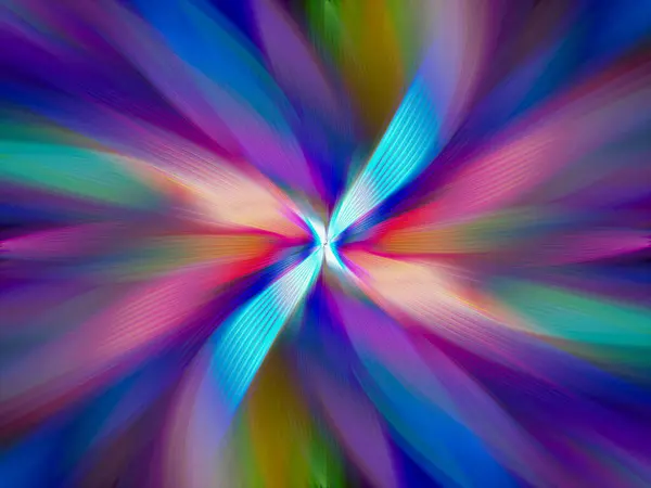 Abstract multicolored zoom effect background. Digitally generated image. Rays of versicolor light. Colorful radial blur, fast speed zooming motion, sunburst or starburst. Use for Banner Background