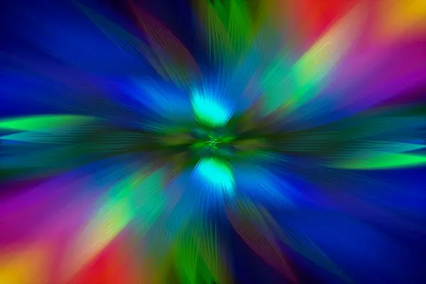 Abstrakcyjne Wielokolorowe Tło Efektu Zoomu Cyfrowo Wygenerowany Obraz Promienie Różnobarwnego — Zdjęcie stockowe