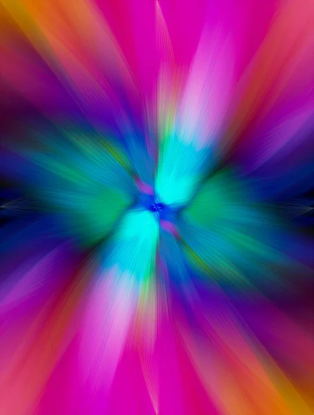 Abstrakt Flerfarget Zoom Effekt Bakgrunn Digitalt Generert Bilde Stråler Versikolorlys – stockfoto