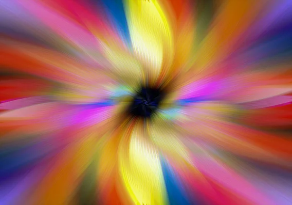 Abstract multicolored zoom effect background. Digitally generated image. Rays of versicolor light. Colorful radial blur, fast speed zooming motion, sunburst or starburst. Use for Banner Background
