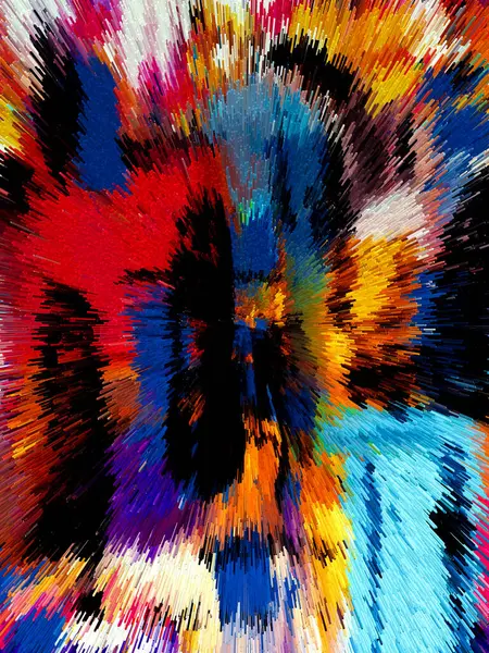 Vibrant Abstract Brush Strokes Extruded Cubes Illustration Contemporary Artistic Background — Stock Photo, Image
