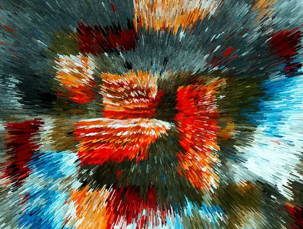 Живые Абстрактные Мазки Кистью Экструдированные Кубические Иллюстрации Современным Художественным Фоном — стоковое фото