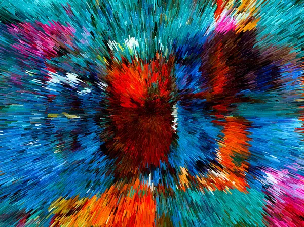 Яскраві Абстрактні Пензлі Екструдовані Кубики Ілюстрація Сучасним Художнім Тлом Нагадує — стокове фото