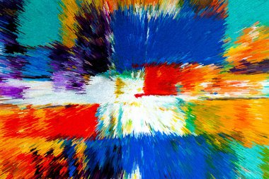 Canlı Soyut Fırça Vuruşları ve Özgün Küp Resimleri Çağdaş Sanatsal Arkaplan, Tuvaldeki Yağlı Boyaya Benzeyen Çağdaş Tasarım ve Yaratıcı Görsel Projeler İçin Mükemmel