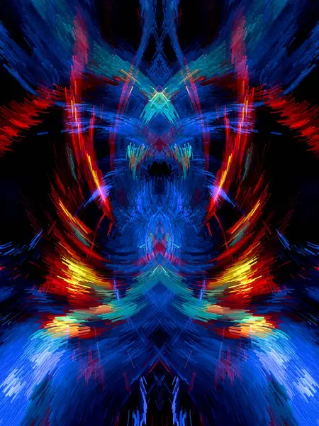 Canlı Fraktal Dünya Neon Parlamaları Pürüzsüz Dokular Soyut Desenler Dekor — Stok fotoğraf