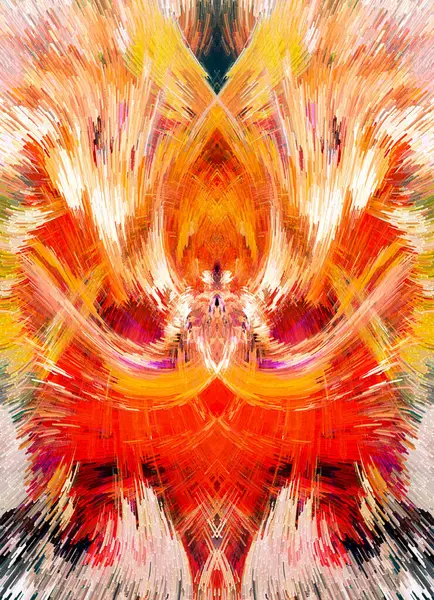 Abstraktní Symfonie Vibrant Brush Strokes Extruded Cubes Contemporary Canvas Perfektní — Stock fotografie