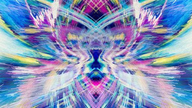 Canlı fraktal dünya. Neon parlamaları, pürüzsüz dokular, soyut desenler. Ağ, dekor ve ambalaj için çok yönlü. Suluboya tarzı soyutlama. Çiçek Efekti Eklenmiş Küpler Sanat Sanatı Web Arkaplanı