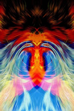 Grafikler için tasarım unsuru Vizyoner gerçeküstü sanat eserleri Fraktal Duvar Sanat Tasarımı. Benzersiz bir model. Soyut suluboya arkaplan bulanık çizgilerin fırça darbelerinin psikedelik dokusu