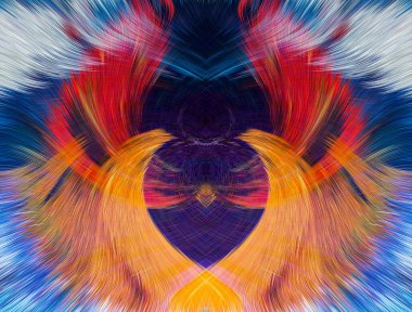 Grafikler için tasarım unsuru Vizyoner gerçeküstü sanat eserleri Fraktal Duvar Sanat Tasarımı. Benzersiz bir model. Soyut suluboya arkaplan bulanık çizgilerin fırça darbelerinin psikedelik dokusu