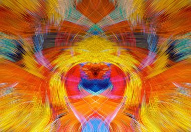 Grafikler için tasarım unsuru Vizyoner gerçeküstü sanat eserleri Fraktal Duvar Sanat Tasarımı. Benzersiz bir model. Soyut suluboya arkaplan bulanık çizgilerin fırça darbelerinin psikedelik dokusu