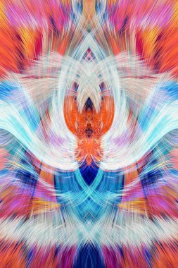 Grafikler için tasarım unsuru Vizyoner gerçeküstü sanat eserleri Fraktal Duvar Sanat Tasarımı. Benzersiz bir model. Soyut suluboya arkaplan bulanık çizgilerin fırça darbelerinin psikedelik dokusu