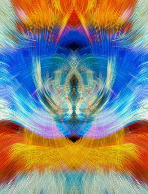 Grafikler için tasarım unsuru Vizyoner gerçeküstü sanat eserleri Fraktal Duvar Sanat Tasarımı. Benzersiz bir model. Soyut suluboya arkaplan bulanık çizgilerin fırça darbelerinin psikedelik dokusu