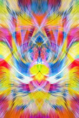 Grafikler için tasarım unsuru Vizyoner gerçeküstü sanat eserleri Fraktal Duvar Sanat Tasarımı. Benzersiz bir model. Soyut suluboya arkaplan bulanık çizgilerin fırça darbelerinin psikedelik dokusu