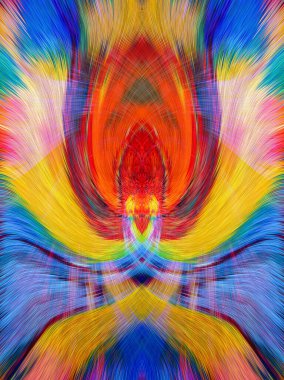 Grafikler için tasarım unsuru Vizyoner gerçeküstü sanat eserleri Fraktal Duvar Sanat Tasarımı. Benzersiz bir model. Soyut suluboya arkaplan bulanık çizgilerin fırça darbelerinin psikedelik dokusu