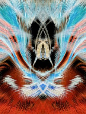 Grafikler için tasarım unsuru Vizyoner gerçeküstü sanat eserleri Fraktal Duvar Sanat Tasarımı. Benzersiz bir model. Soyut suluboya arkaplan bulanık çizgilerin fırça darbelerinin psikedelik dokusu