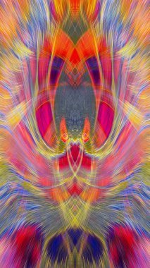 Grafikler için tasarım unsuru Vizyoner gerçeküstü sanat eserleri Fraktal Duvar Sanat Tasarımı. Benzersiz bir model. Soyut suluboya arkaplan bulanık çizgilerin fırça darbelerinin psikedelik dokusu