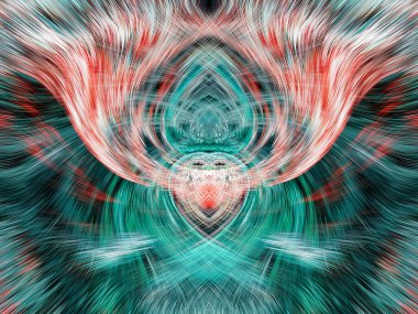 Grafikler için tasarım unsuru Vizyoner gerçeküstü sanat eserleri Fraktal Duvar Sanat Tasarımı. Benzersiz bir model. Soyut suluboya arkaplan bulanık çizgilerin fırça darbelerinin psikedelik dokusu