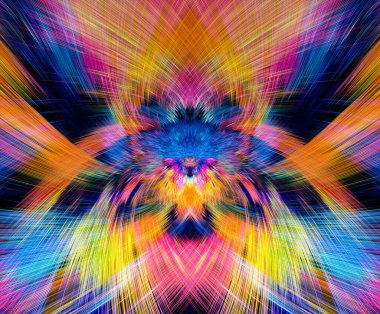 Grafikler için tasarım unsuru Vizyoner gerçeküstü sanat eserleri Fraktal Duvar Sanat Tasarımı. Benzersiz bir model. Soyut suluboya arkaplan bulanık çizgilerin fırça darbelerinin psikedelik dokusu