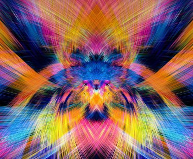 Grafikler için tasarım unsuru Vizyoner gerçeküstü sanat eserleri Fraktal Duvar Sanat Tasarımı. Benzersiz bir model. Soyut suluboya arkaplan bulanık çizgilerin fırça darbelerinin psikedelik dokusu