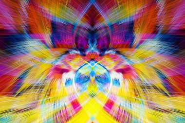 Grafikler için tasarım unsuru Vizyoner gerçeküstü sanat eserleri Fraktal Duvar Sanat Tasarımı. Benzersiz bir model. Soyut suluboya arkaplan bulanık çizgilerin fırça darbelerinin psikedelik dokusu