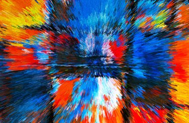 Dinamik Radyasyon Tasarımı ile Soyut Ekstrakt Piksel Patlaması Modern Çoklu Renk Sanatı