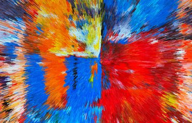 Dinamik Radyasyon Tasarımı ile Soyut Ekstrakt Piksel Patlaması Modern Çoklu Renk Sanatı