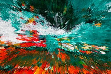 Dinamik Radyasyon Tasarımı ile Soyut Ekstrakt Piksel Patlaması Modern Çoklu Renk Sanatı