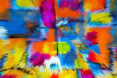 Dinamik Radyasyon Tasarımı ile Soyut Ekstrakt Piksel Patlaması Modern Çoklu Renk Sanatı