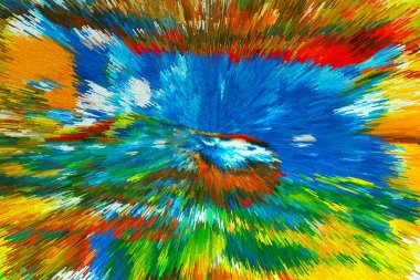 Dinamik Radyasyon Tasarımı ile Soyut Ekstrakt Piksel Patlaması Modern Çoklu Renk Sanatı