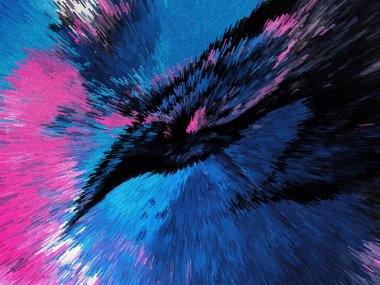 Dinamik Radyasyon Tasarımı ile Soyut Ekstrakt Piksel Patlaması Modern Çoklu Renk Sanatı