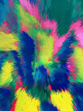 Dinamik Radyasyon Tasarımı ile Soyut Ekstrakt Piksel Patlaması Modern Çoklu Renk Sanatı