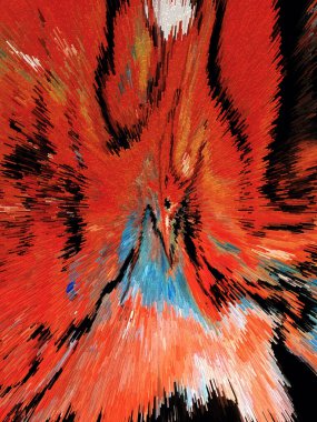 Dinamik Radyasyon Tasarımı ile Soyut Ekstrakt Piksel Patlaması Modern Çoklu Renk Sanatı