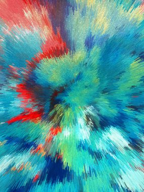 Dinamik Radyasyon Tasarımı ile Soyut Ekstrakt Piksel Patlaması Modern Çoklu Renk Sanatı