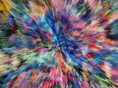 Dinamik Radyasyon Tasarımı ile Soyut Ekstrakt Piksel Patlaması Modern Çoklu Renk Sanatı